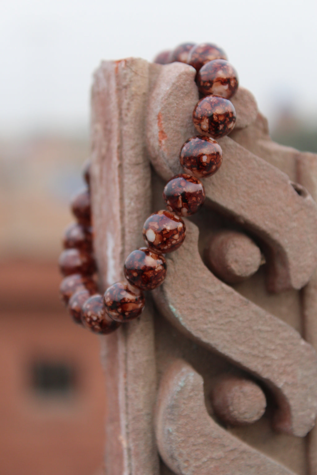 Mocha Mix Marbled Stone Bracelet