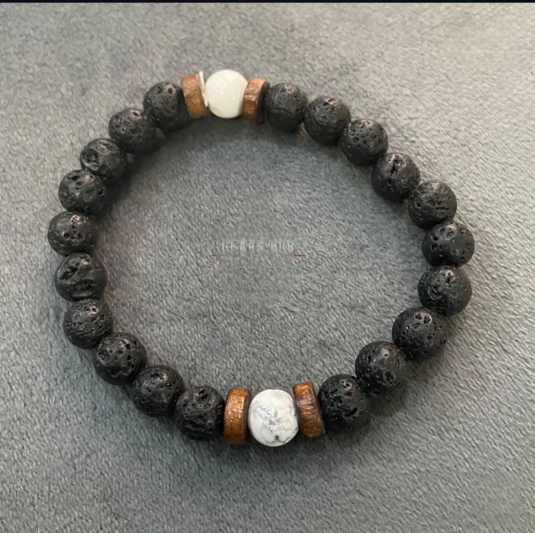 Lava Rock & Howlite Balance Stacker