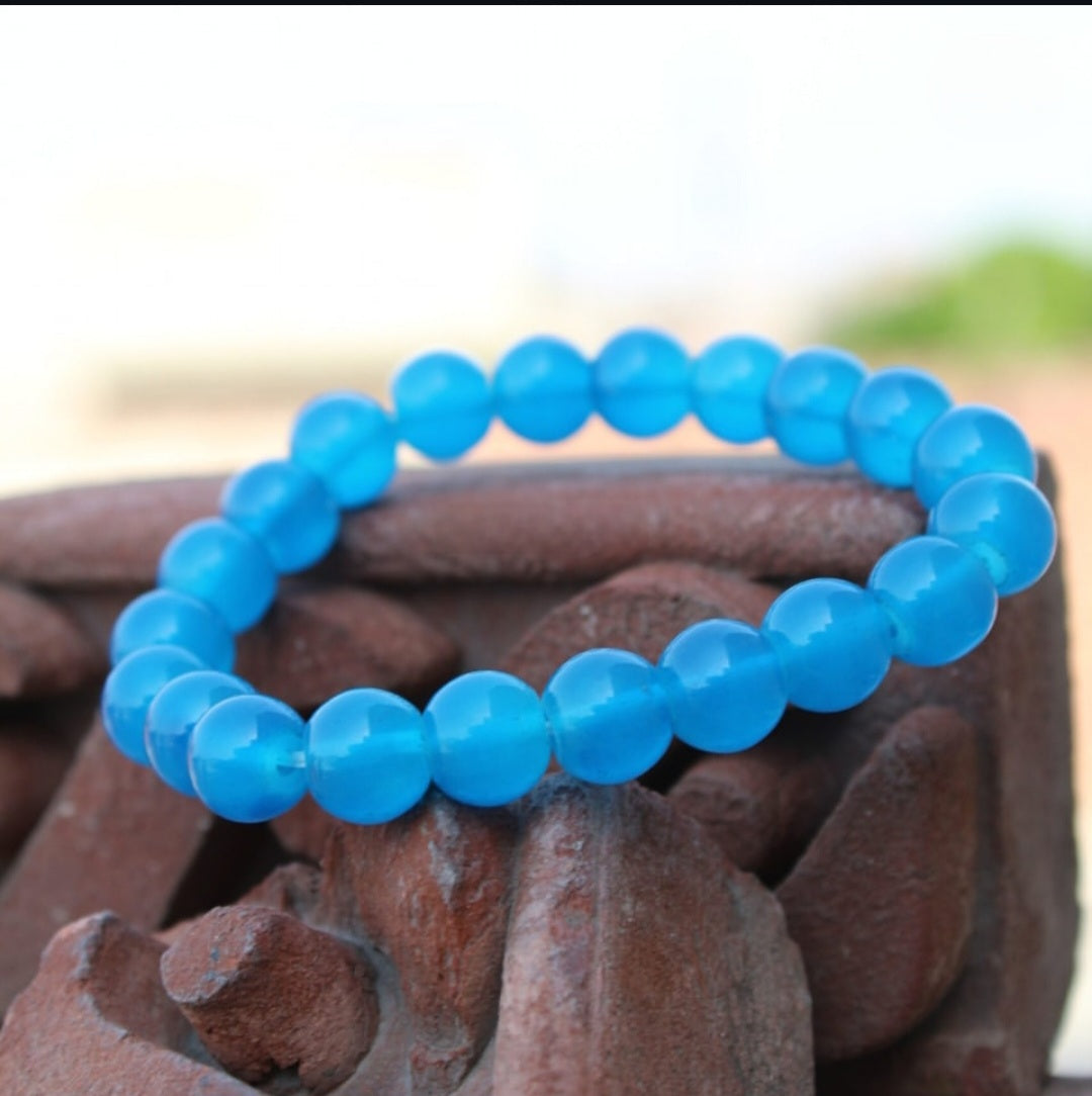 Aqua Blue Clarity Bead Bracelet