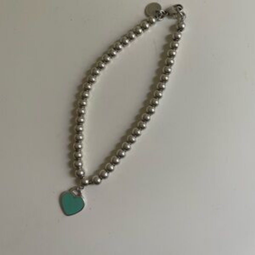 Signature Aqua Heart Bead Chain